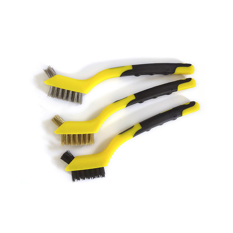 T.307 Yellow 3-Pack Tip Bristle Mini Handle Wire Brushes