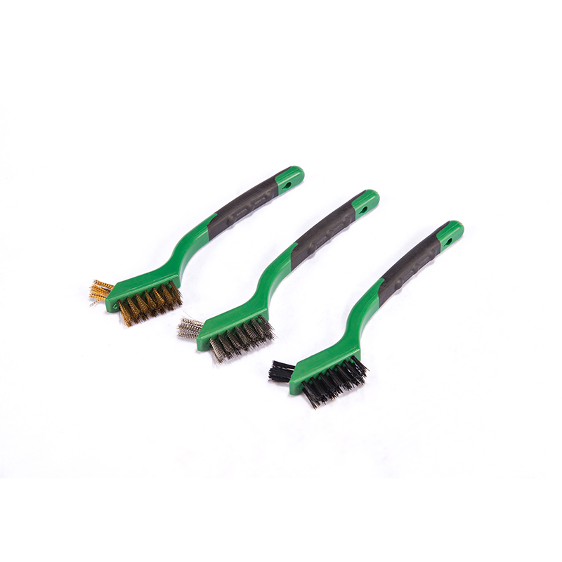 T.307 Yellow 3-Pack Tip Bristle Mini Handle Wire Brushes